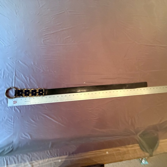 Per Se by Carlisle Black and Gold Women's Chain/Leather 1.5”Belt Large $365 - Picture 8 of 9